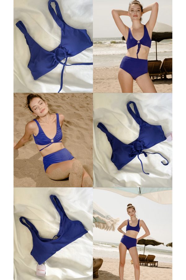 Gabine multi-scoop in ocean crinkle