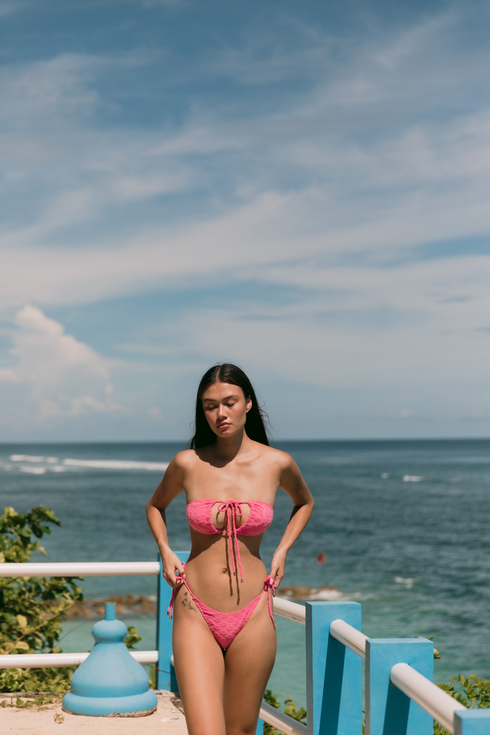 Juna push up terry floral bikini top in puffy Pomegranate - Image 6
