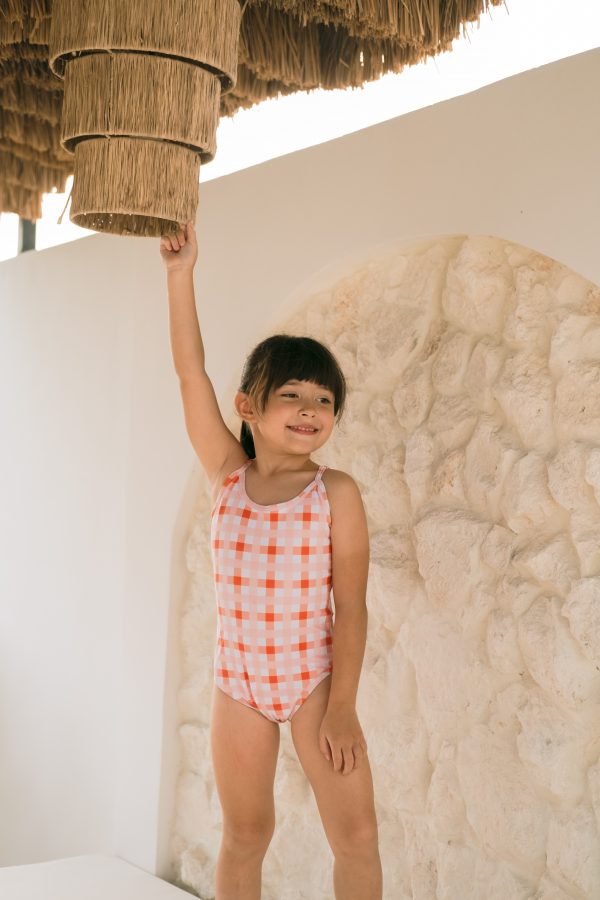 Mini Chloe monokini in Clementine