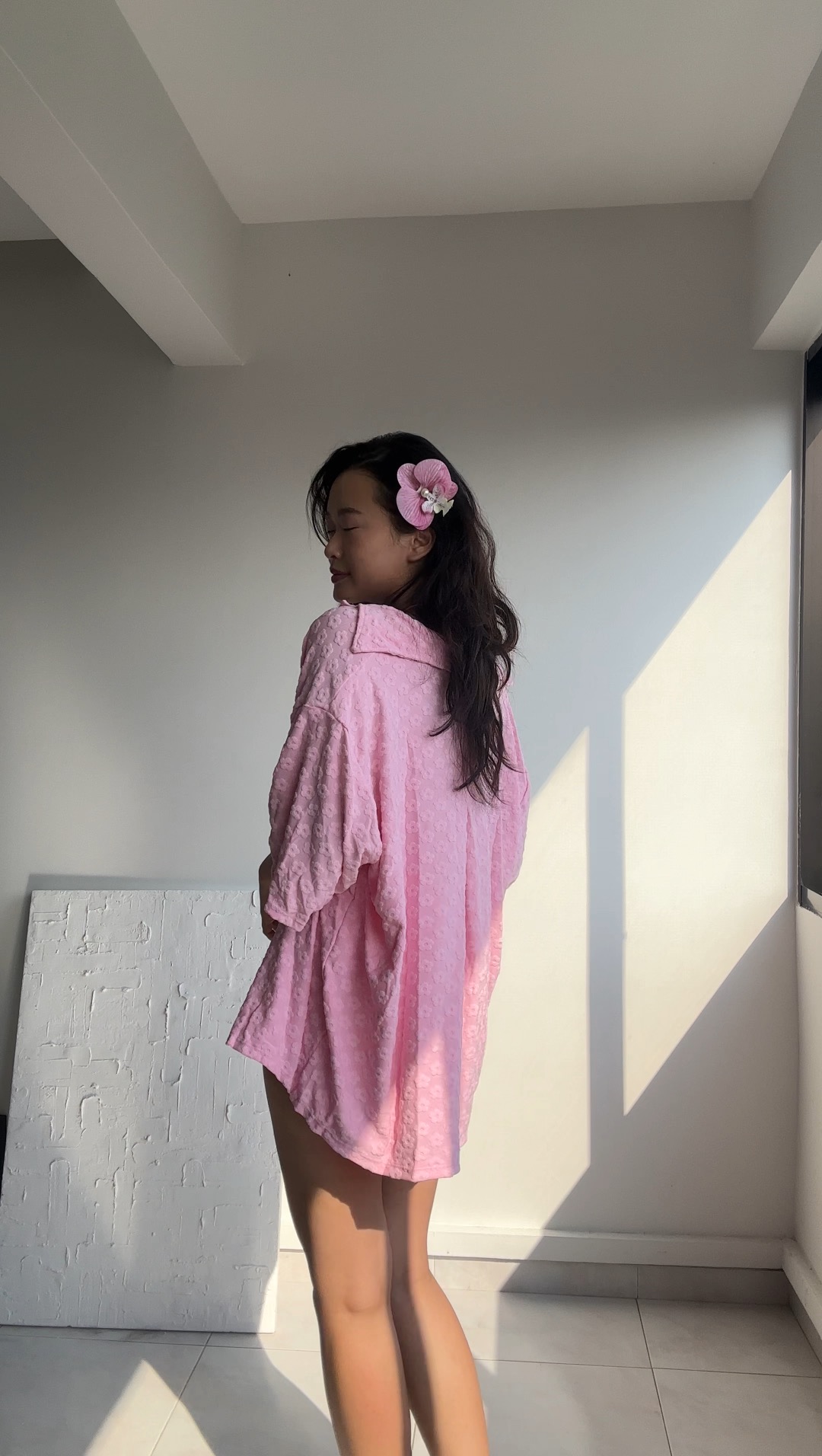 Aera terry floral shirt 2.0 in puffy Strawberry meringue - Image 7