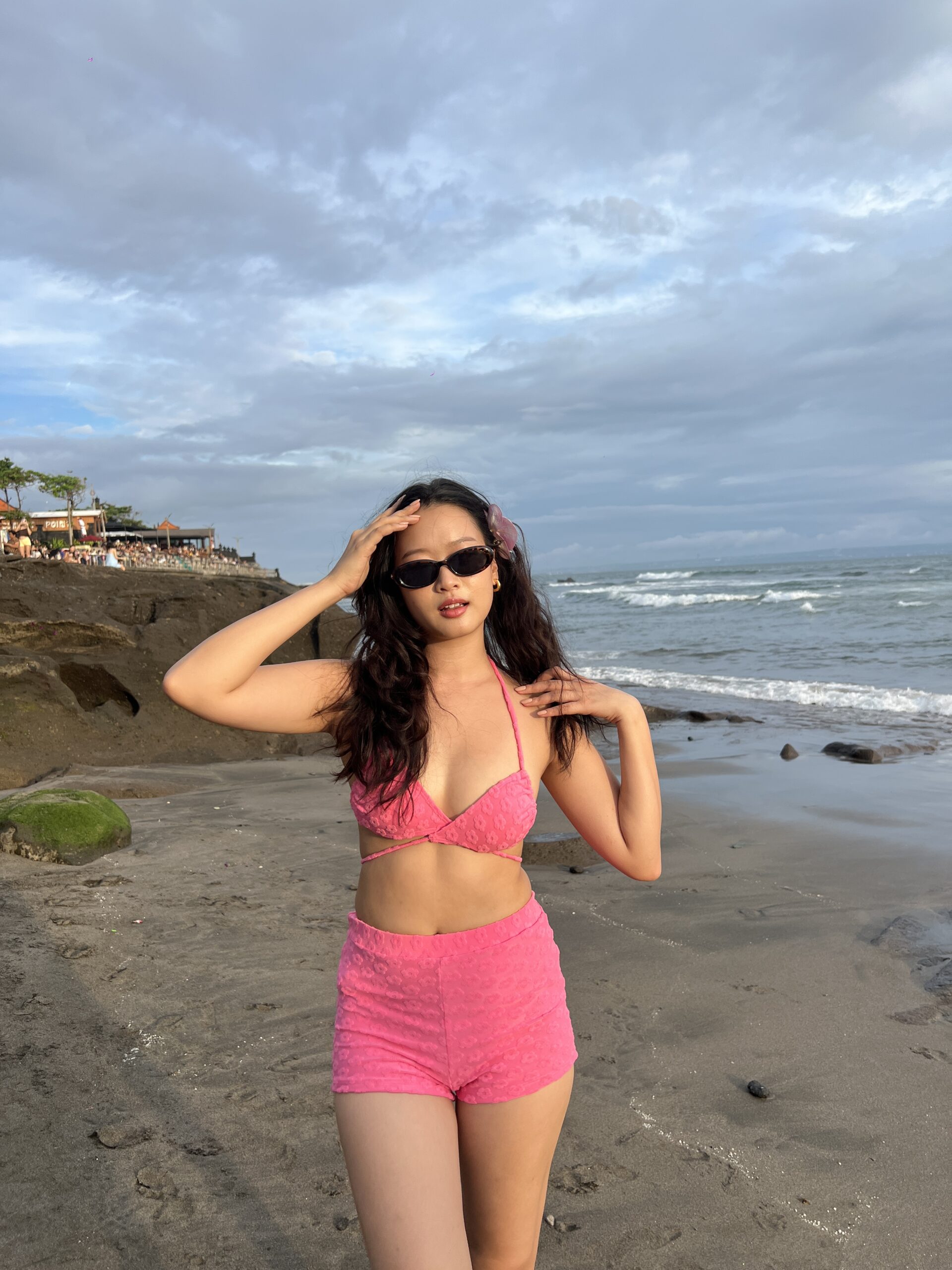 Coco terry floral swim shorts 2.0 in puffy Pomegranate - Image 2