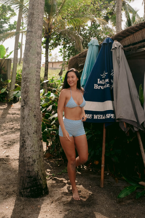 Coco terry floral swim shorts 2.0 in puffy Blueberry