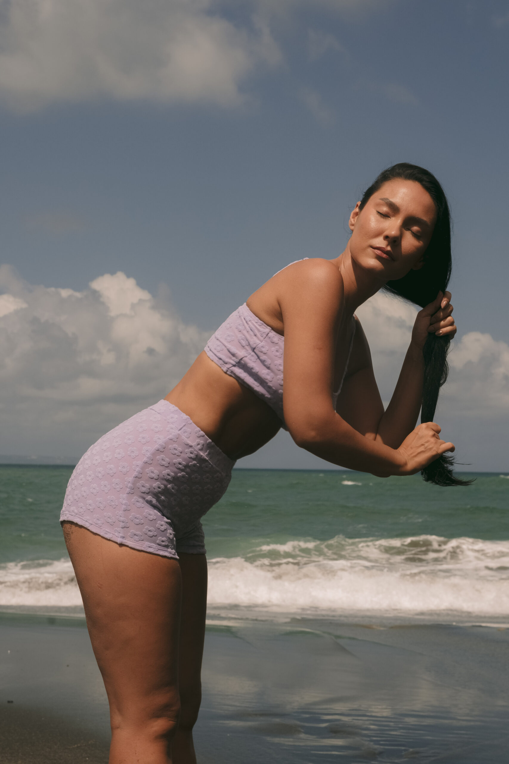 Coco terry floral swim shorts 2.0 in puffy Taro - Image 2